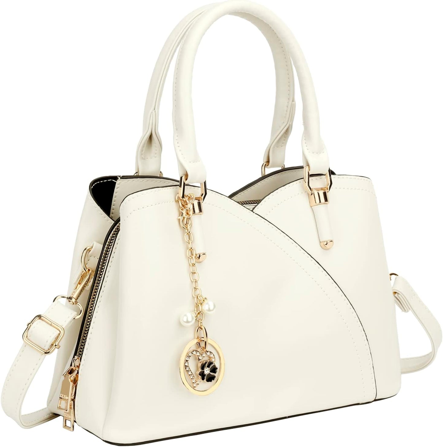 Triple-Compartment Satchel Handbag