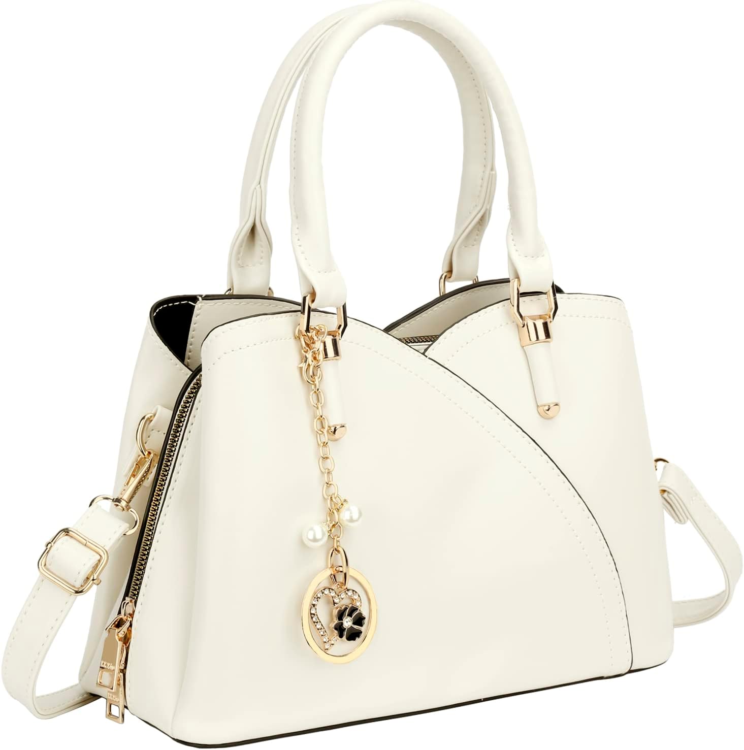 Triple-Compartment Satchel Handbag