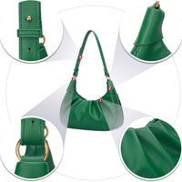 Crescent Ruched Shoulder Bag