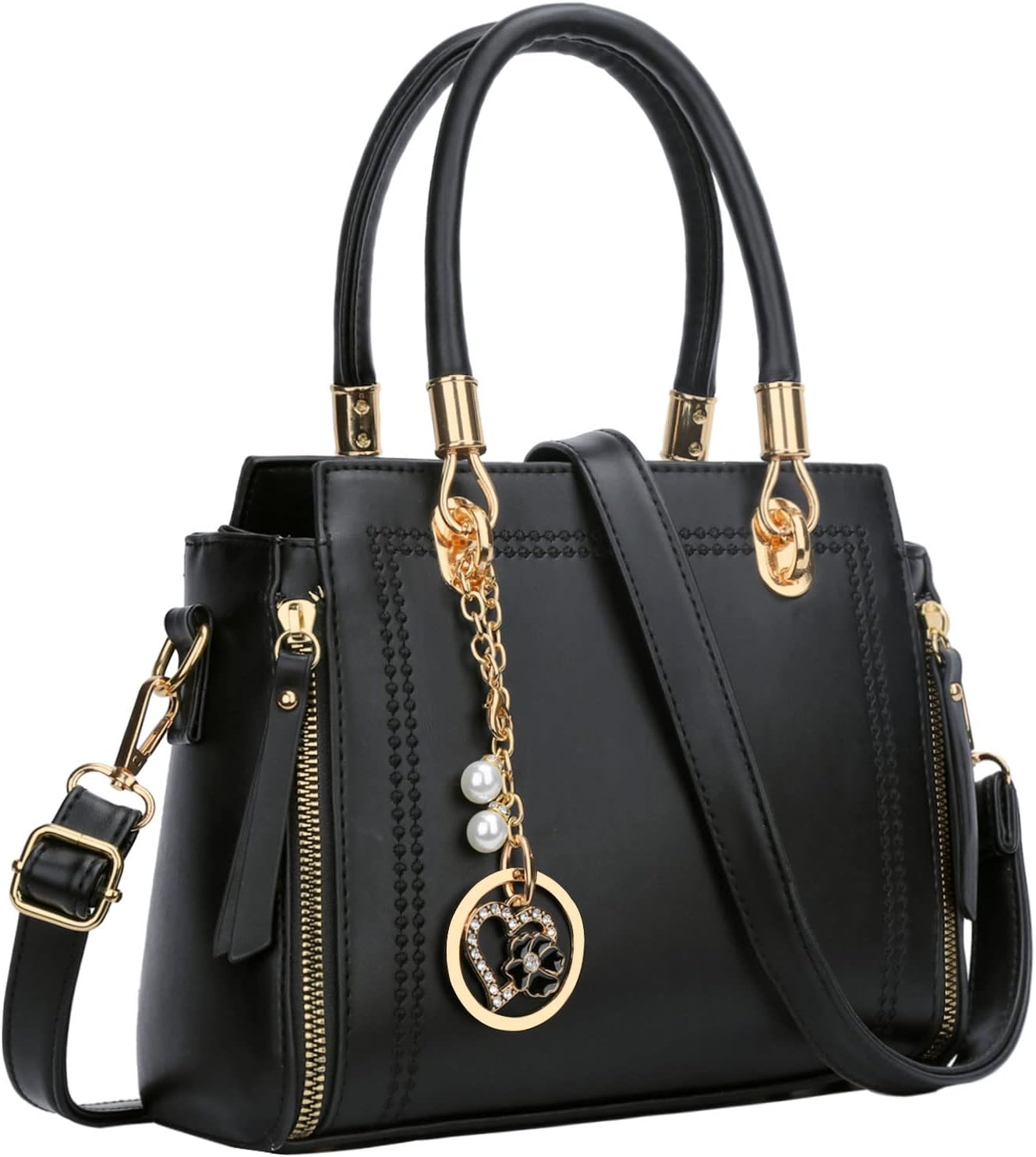 Vegan Leather Satchel Handbag