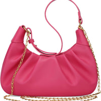 Crescent Ruched Shoulder Bag