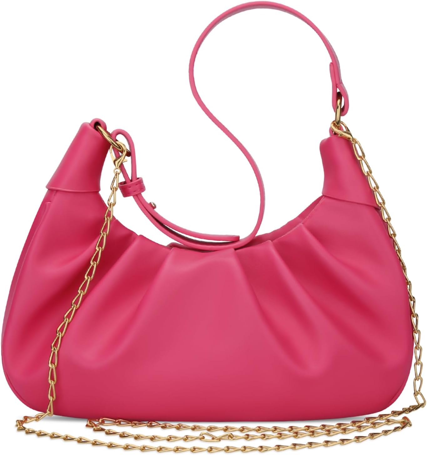 Crescent Ruched Shoulder Bag