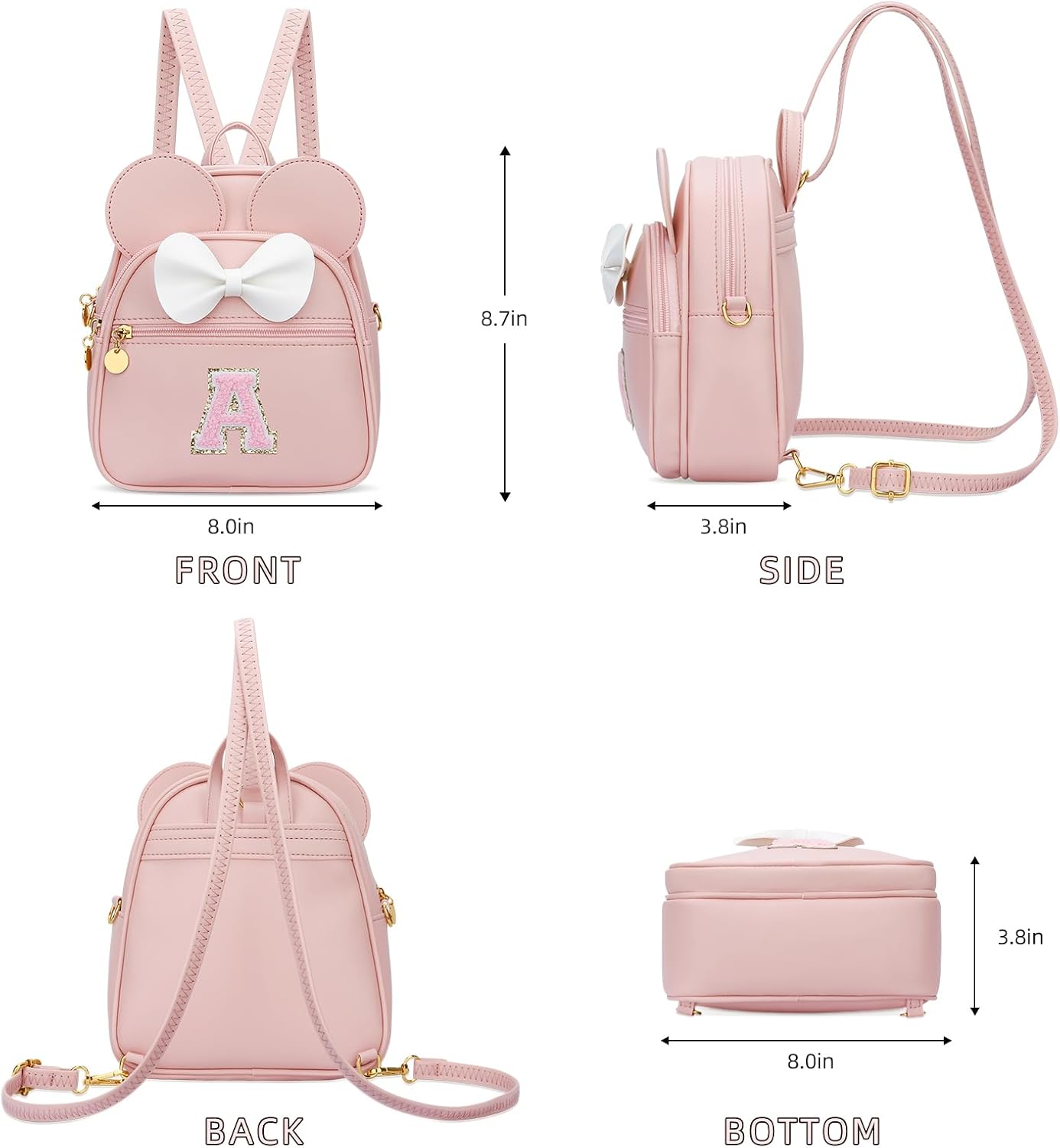 Girls Initial Mini Backpack