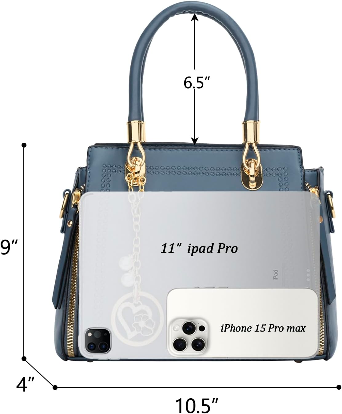 Vegan Leather Satchel Handbag