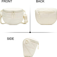 Quilted Puffer Sling Fanny Pack (Black)