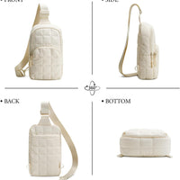 Quilted Puffer Sling Crossbody (Black)