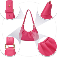 Crescent Ruched Shoulder Bag