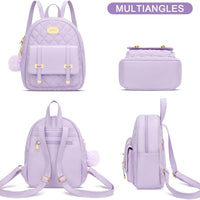 Quilted Mini Backpack Purse (White)