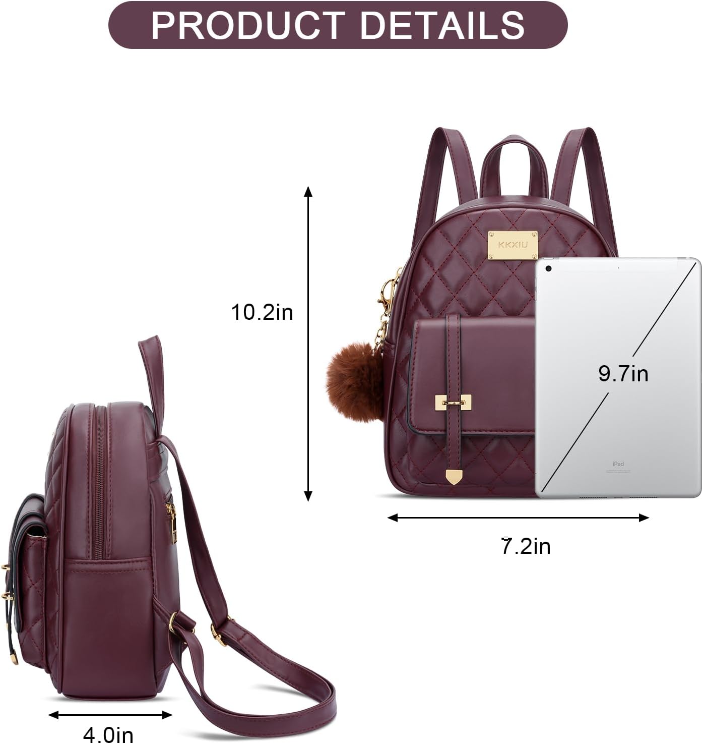 Quilted Mini Backpack Purse (White)