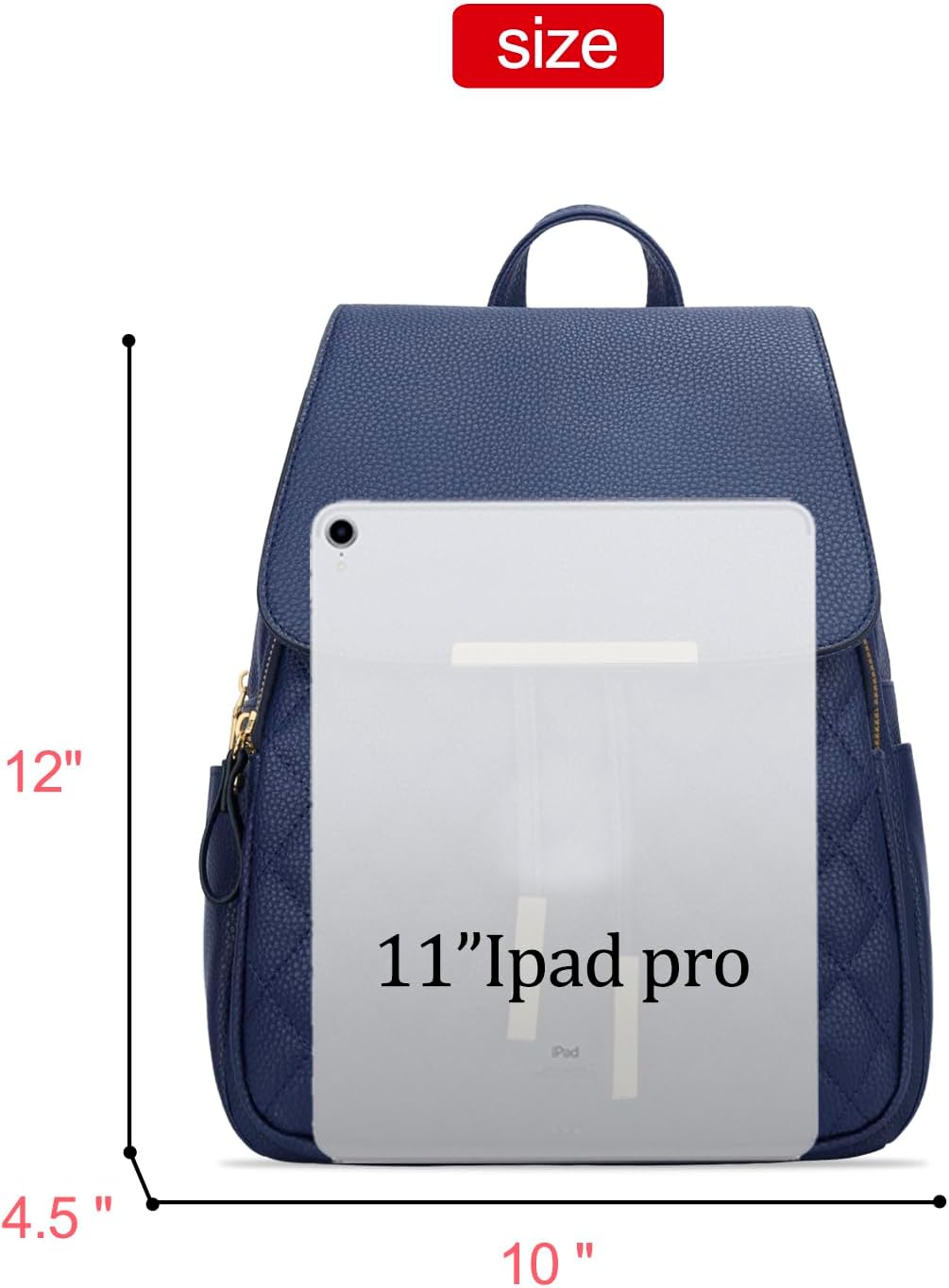 Quilted Leather Backpack Purse