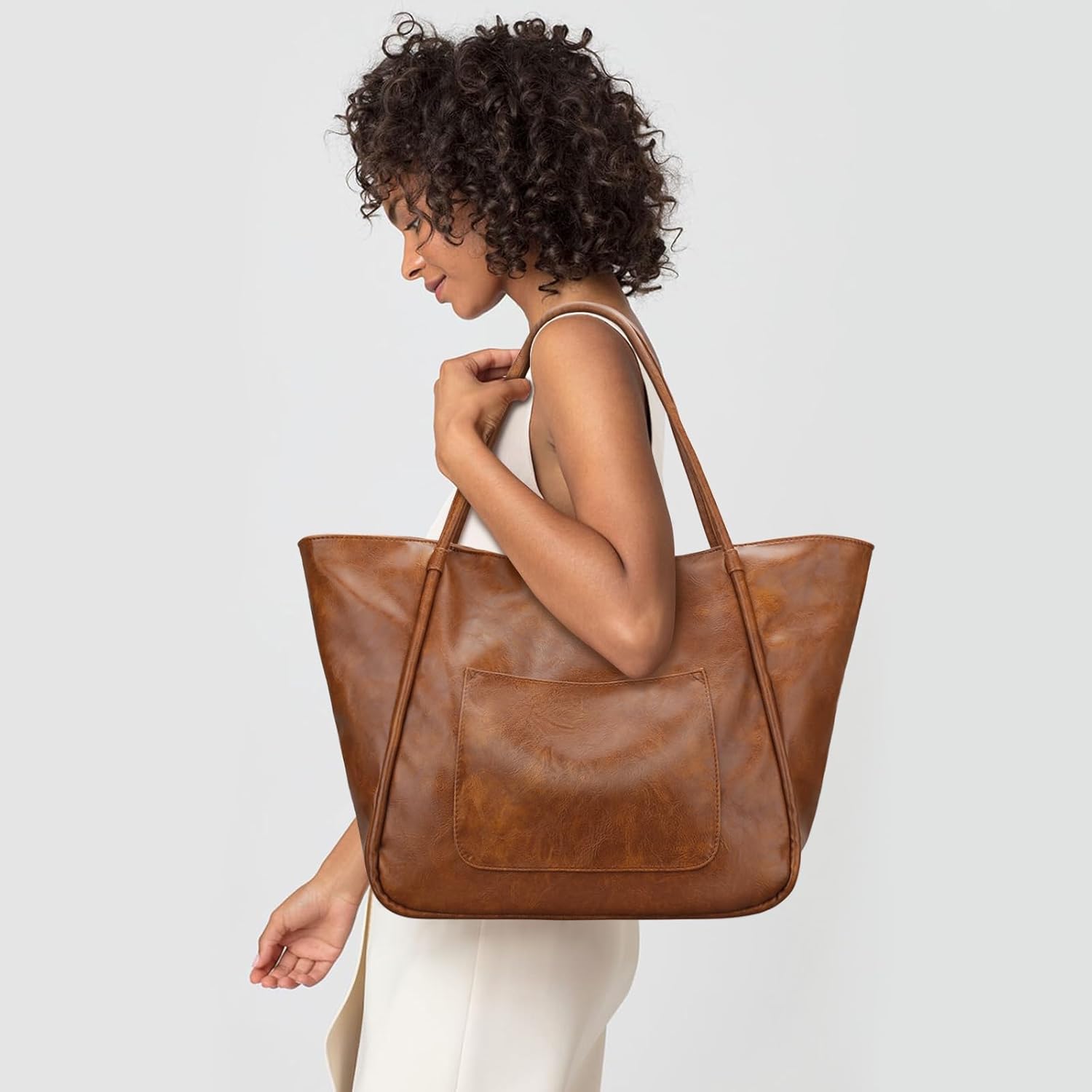 Large Leather Travel Tote Bag