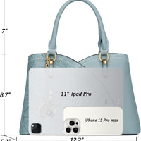 Triple-Compartment Satchel Handbag