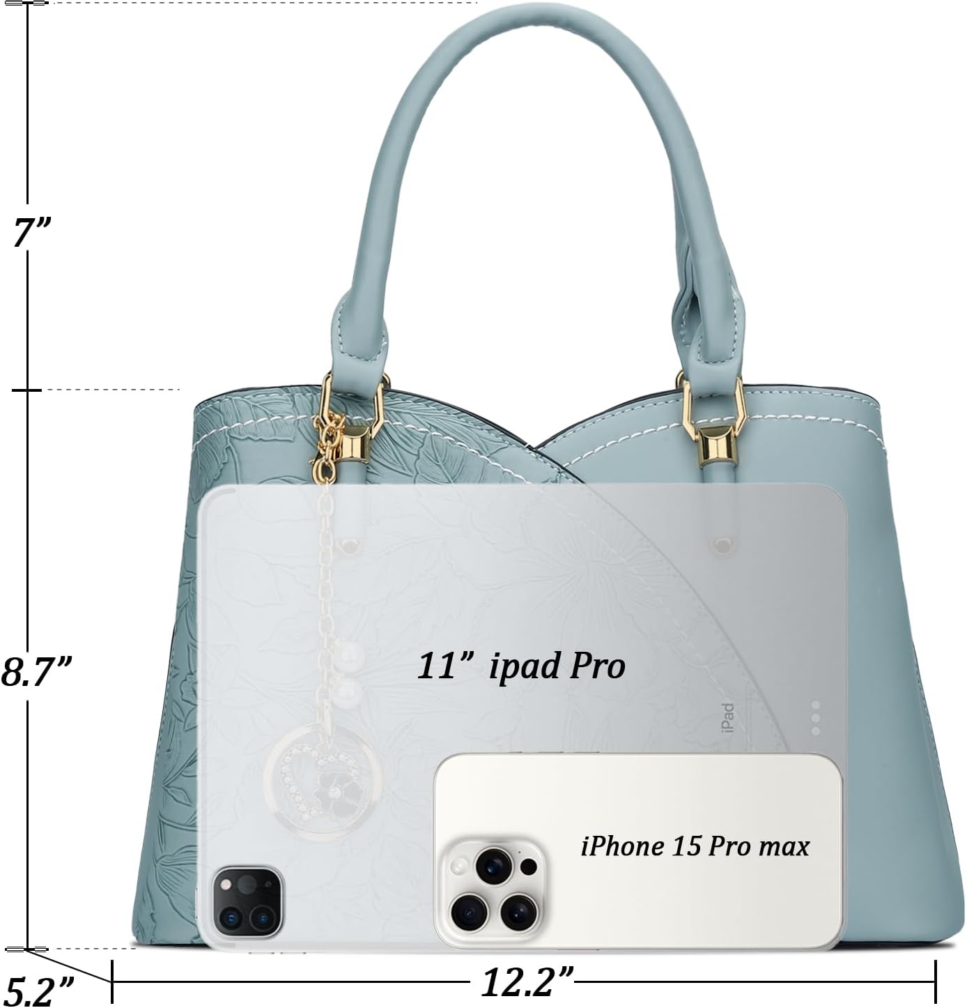Triple-Compartment Satchel Handbag