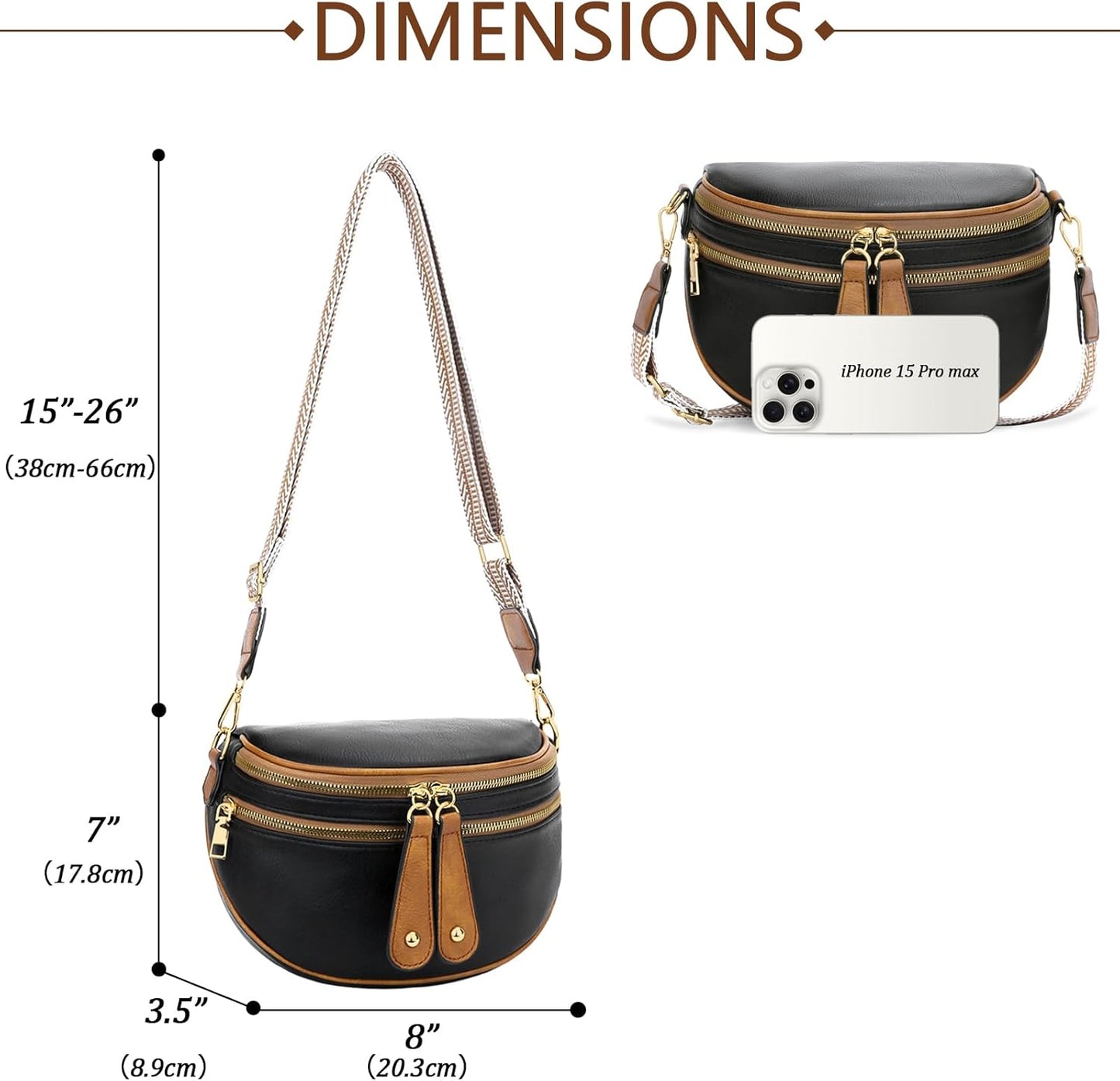 Trendy Leather Sling Crossbody Bag