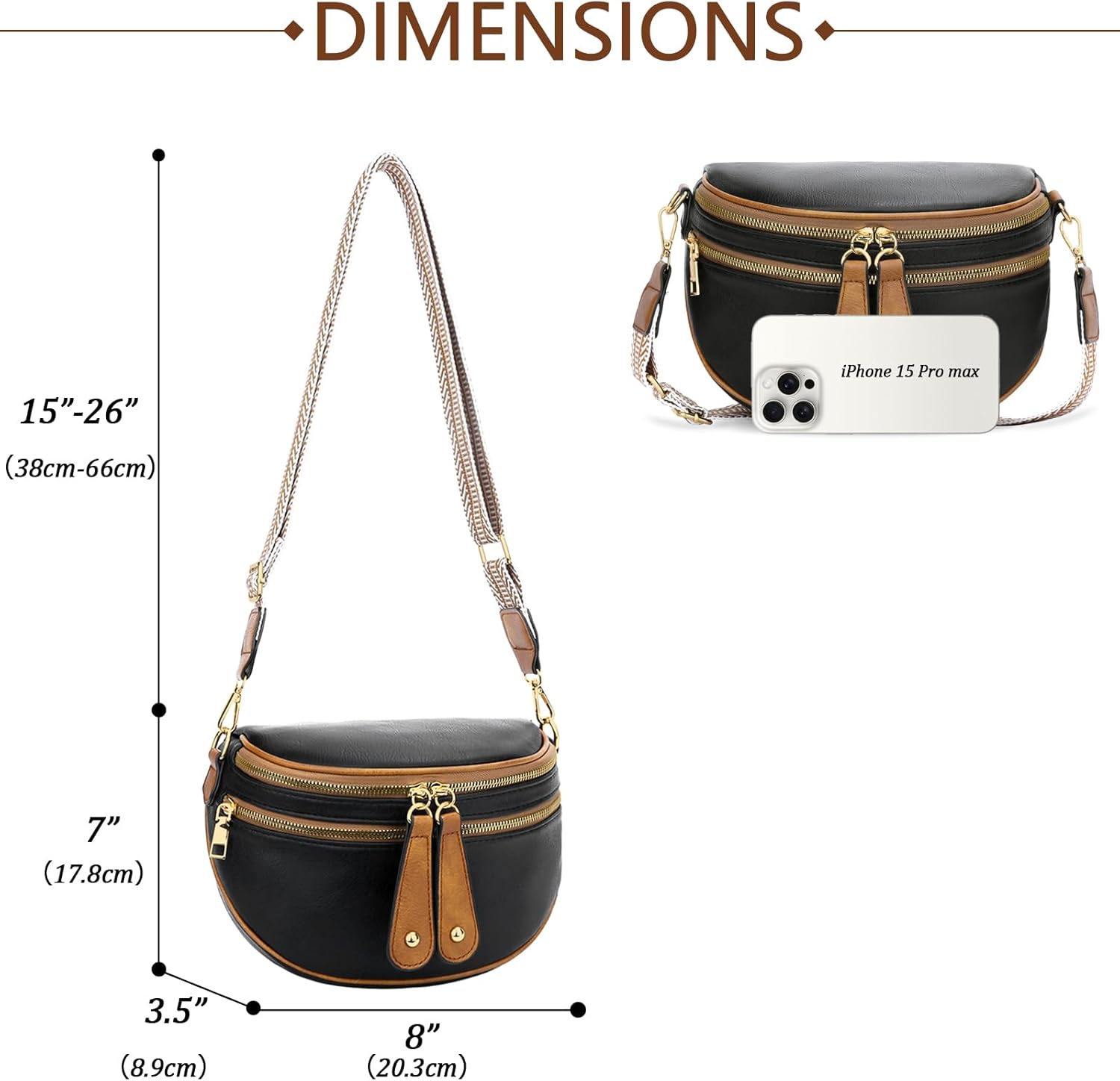 Trendy Leather Sling Crossbody Bag