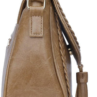 Tassel Flap Saddle Crossbody Bag