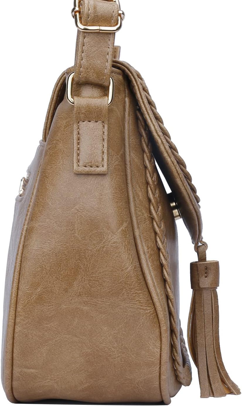 Tassel Flap Saddle Crossbody Bag