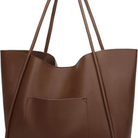 Large Vegan Leather Tote Bag