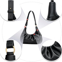 Crescent Ruched Shoulder Bag