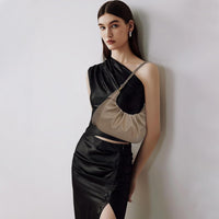 Crescent Ruched Shoulder Bag