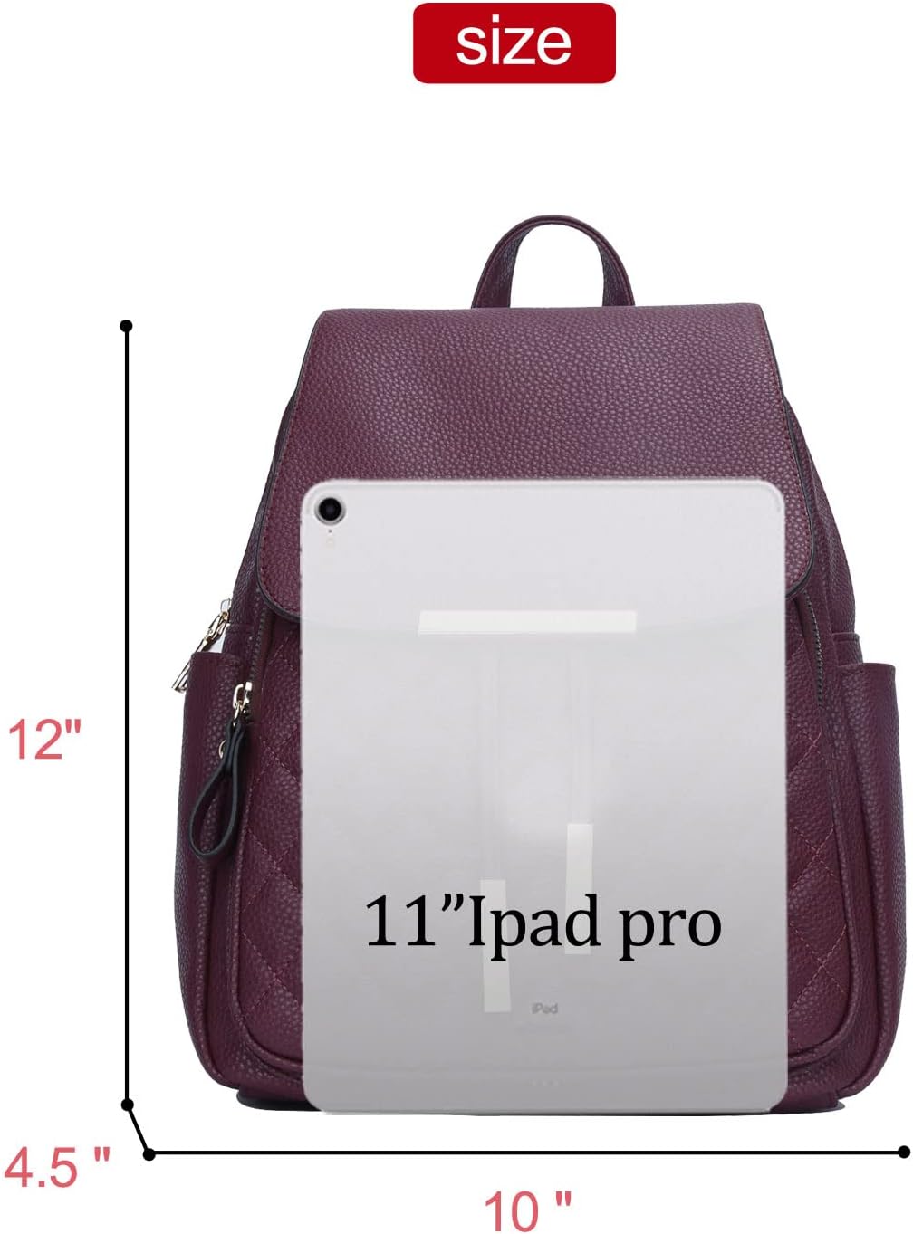 Quilted Leather Backpack Purse