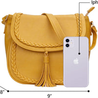 Tassel Flap Saddle Crossbody Bag