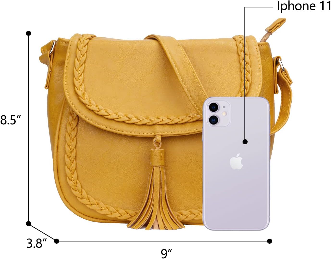 Tassel Flap Saddle Crossbody Bag