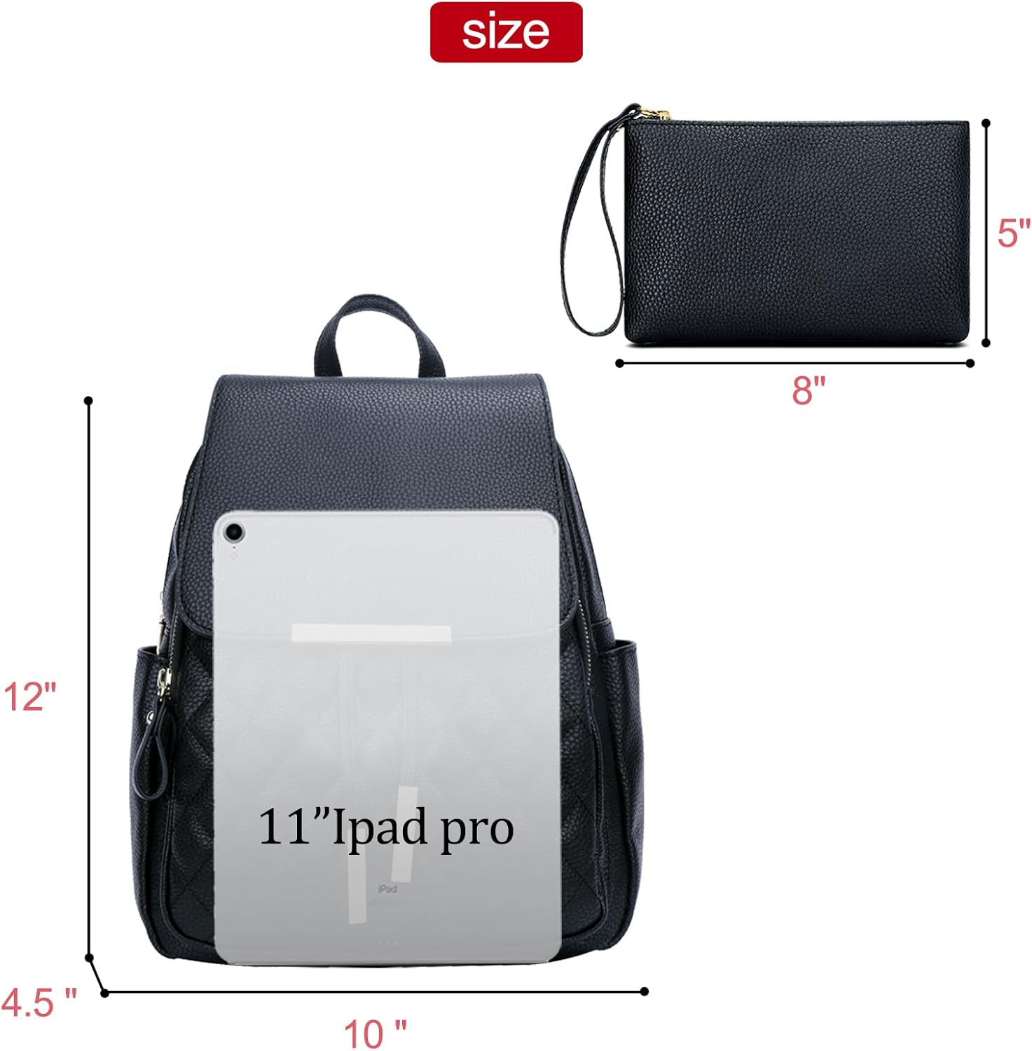 Quilted Leather Backpack Purse