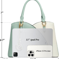 Triple-Compartment Satchel Handbag