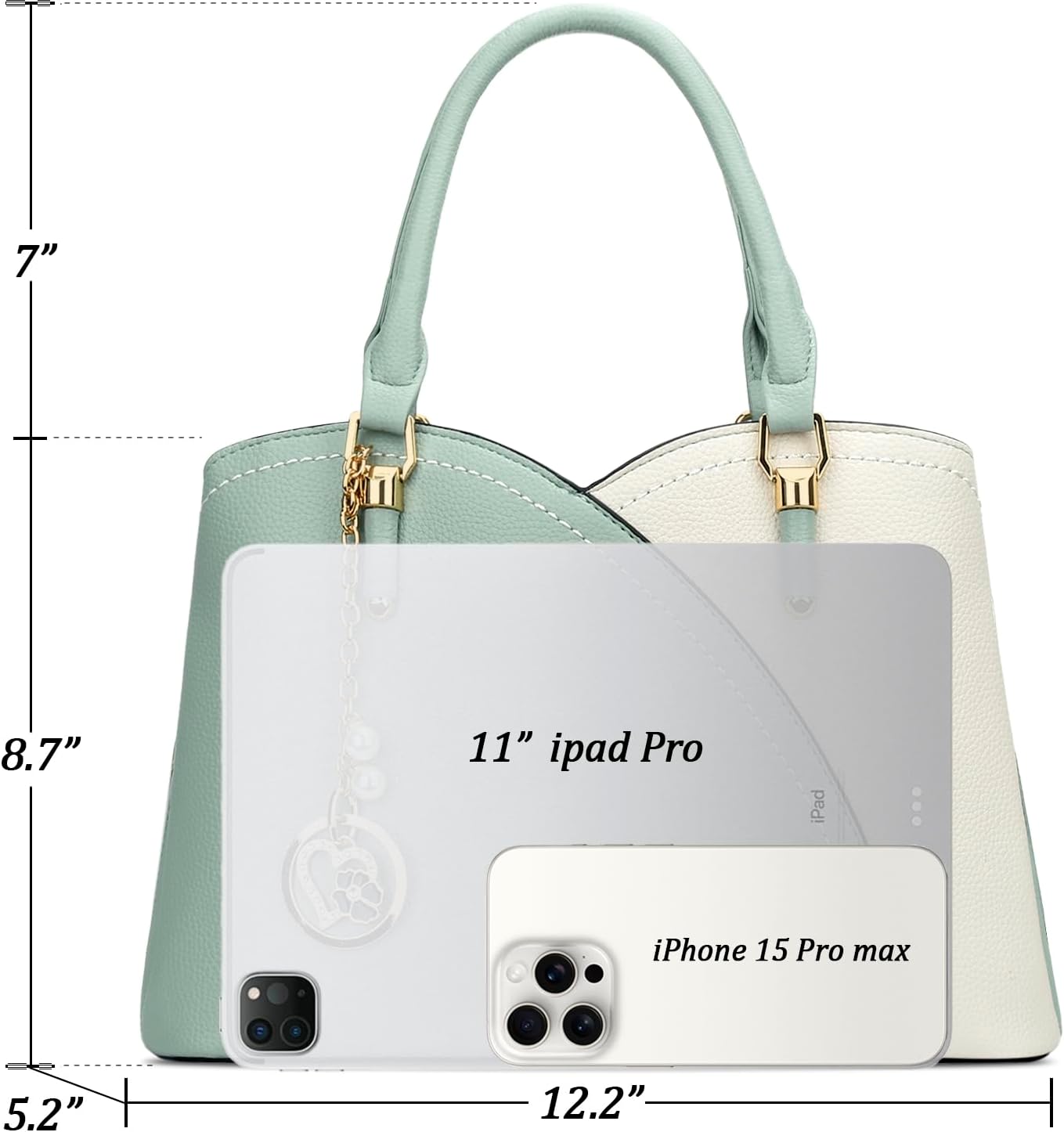 Triple-Compartment Satchel Handbag