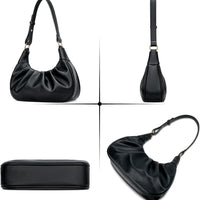 Crescent Ruched Shoulder Bag