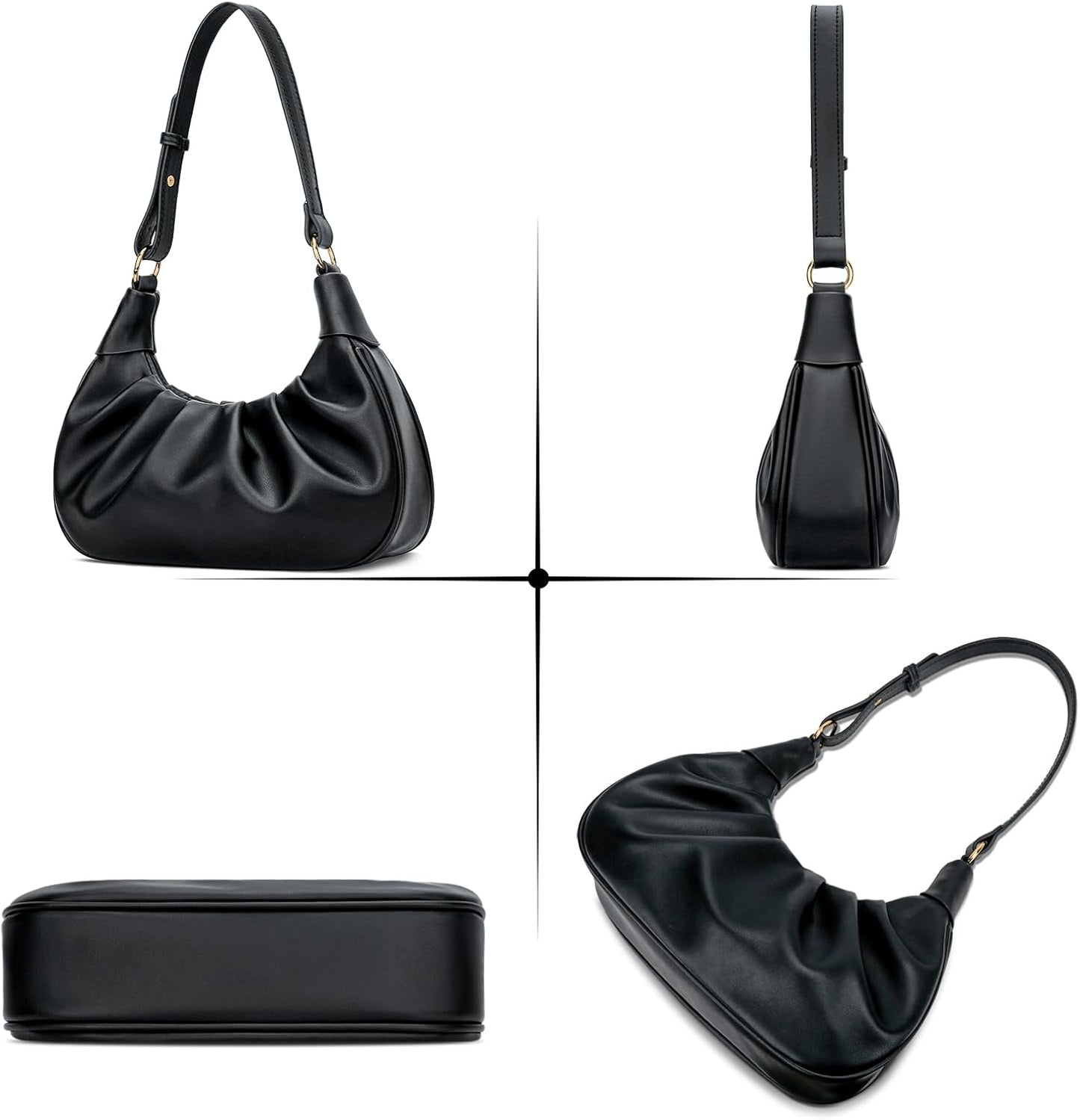 Crescent Ruched Shoulder Bag