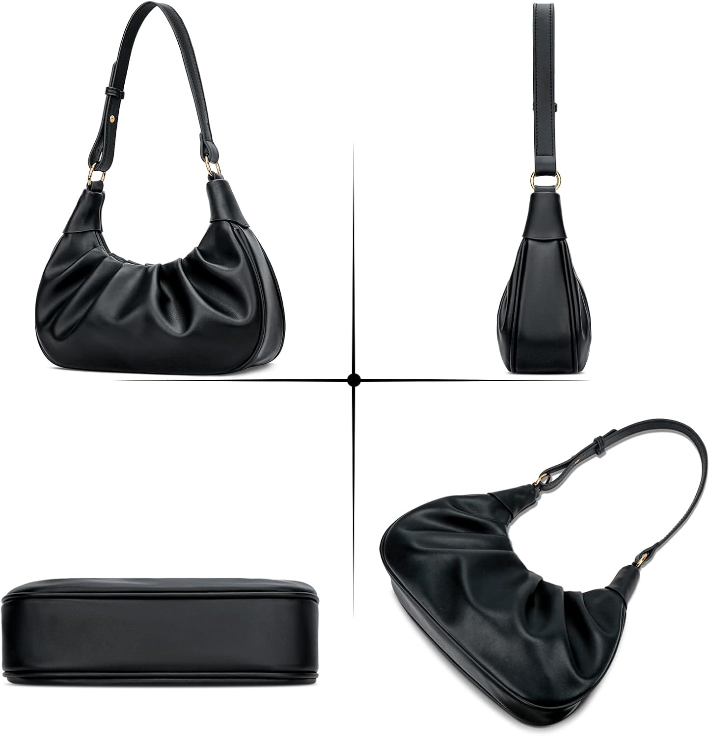 Crescent Ruched Shoulder Bag