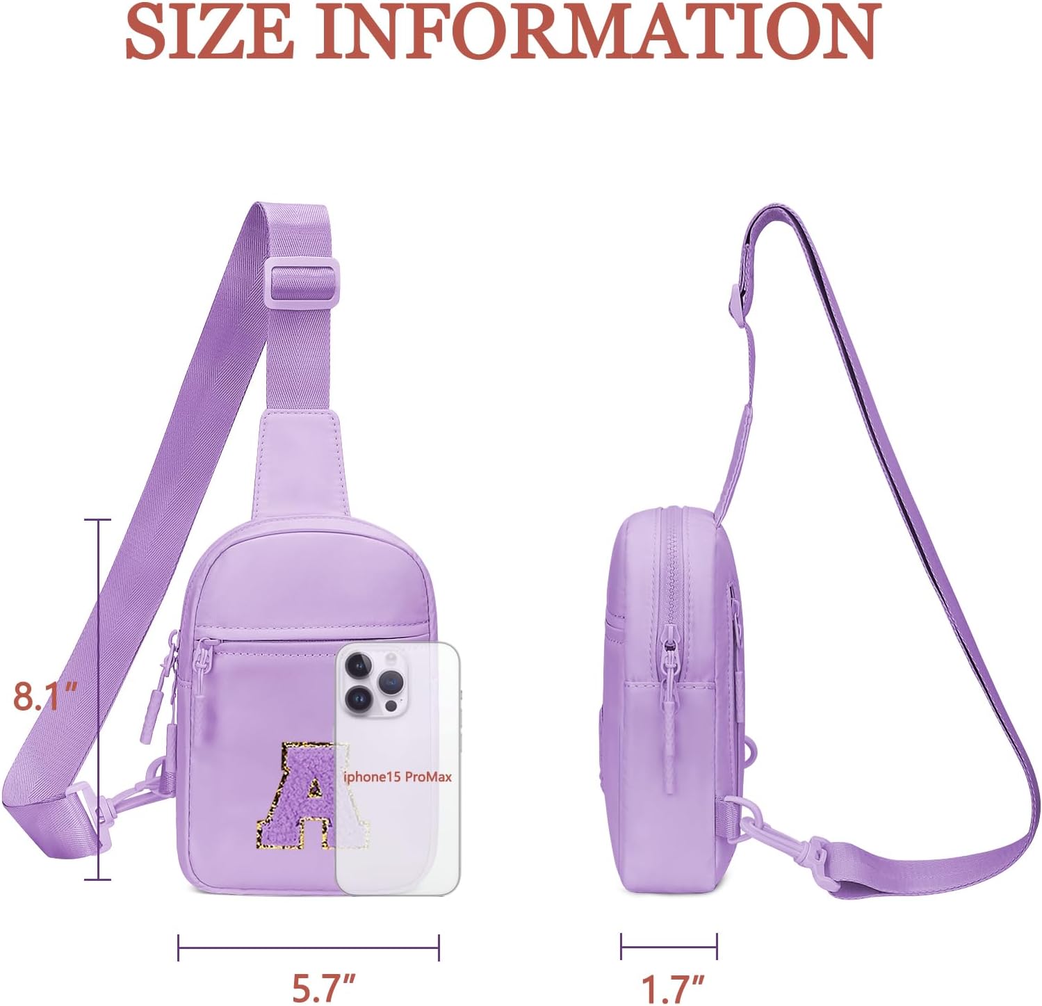 Girls Initial Sling Crossbody Bag