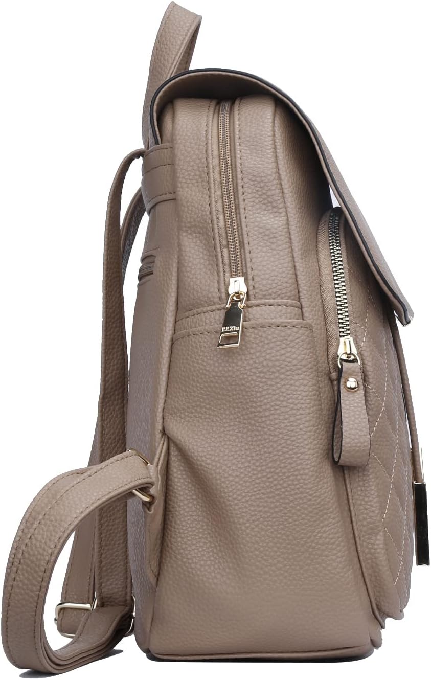 Quilted Leather Backpack Purse