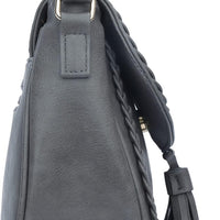 Tassel Flap Saddle Crossbody Bag