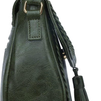 Tassel Flap Saddle Crossbody Bag