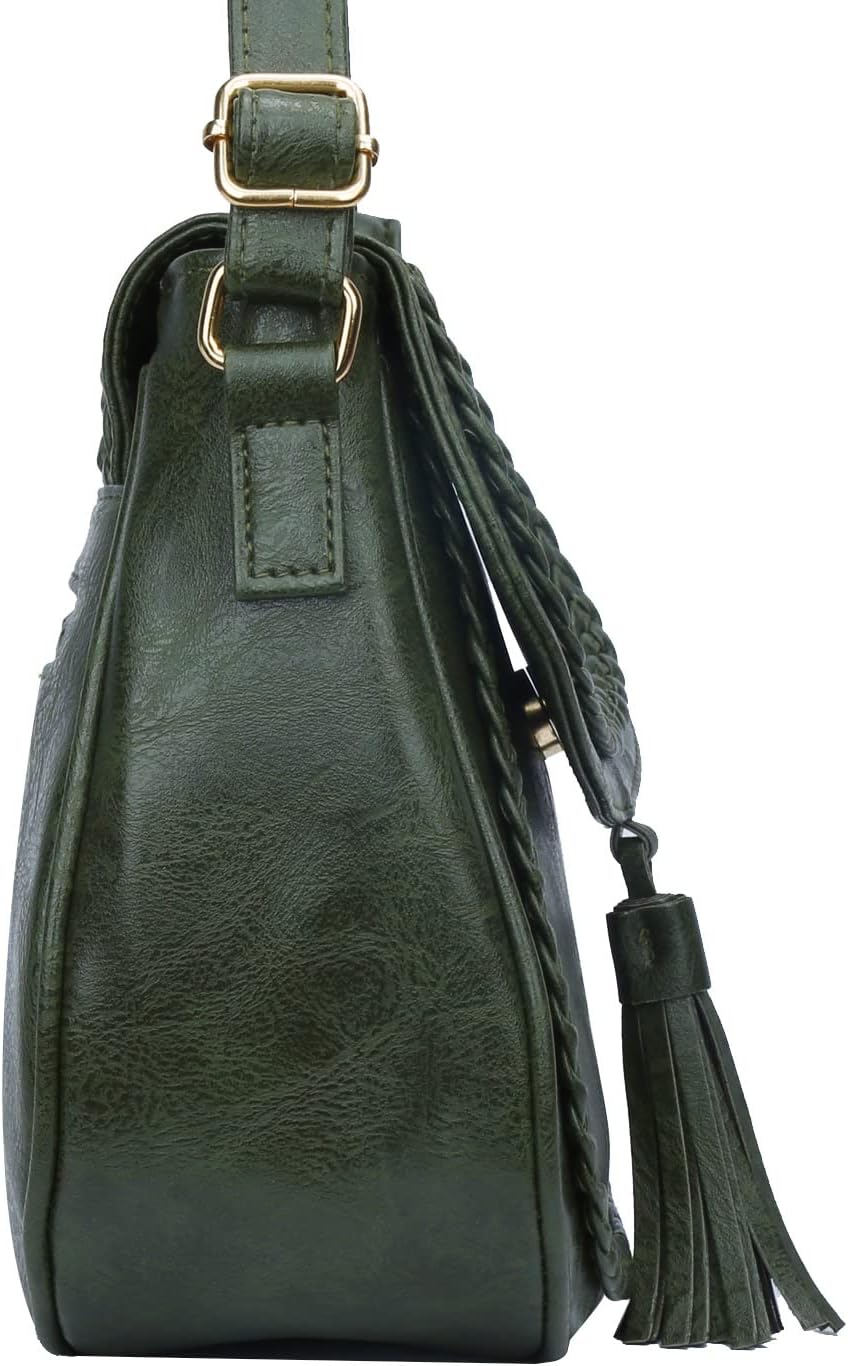 Tassel Flap Saddle Crossbody Bag