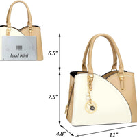 Triple-Compartment Satchel Handbag