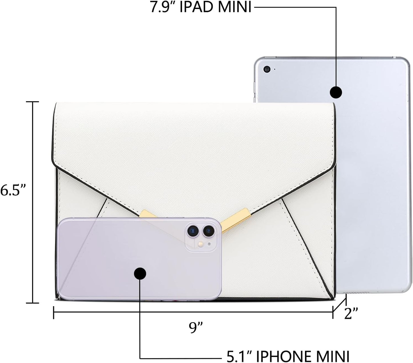 Faux Leather Envelope Clutch