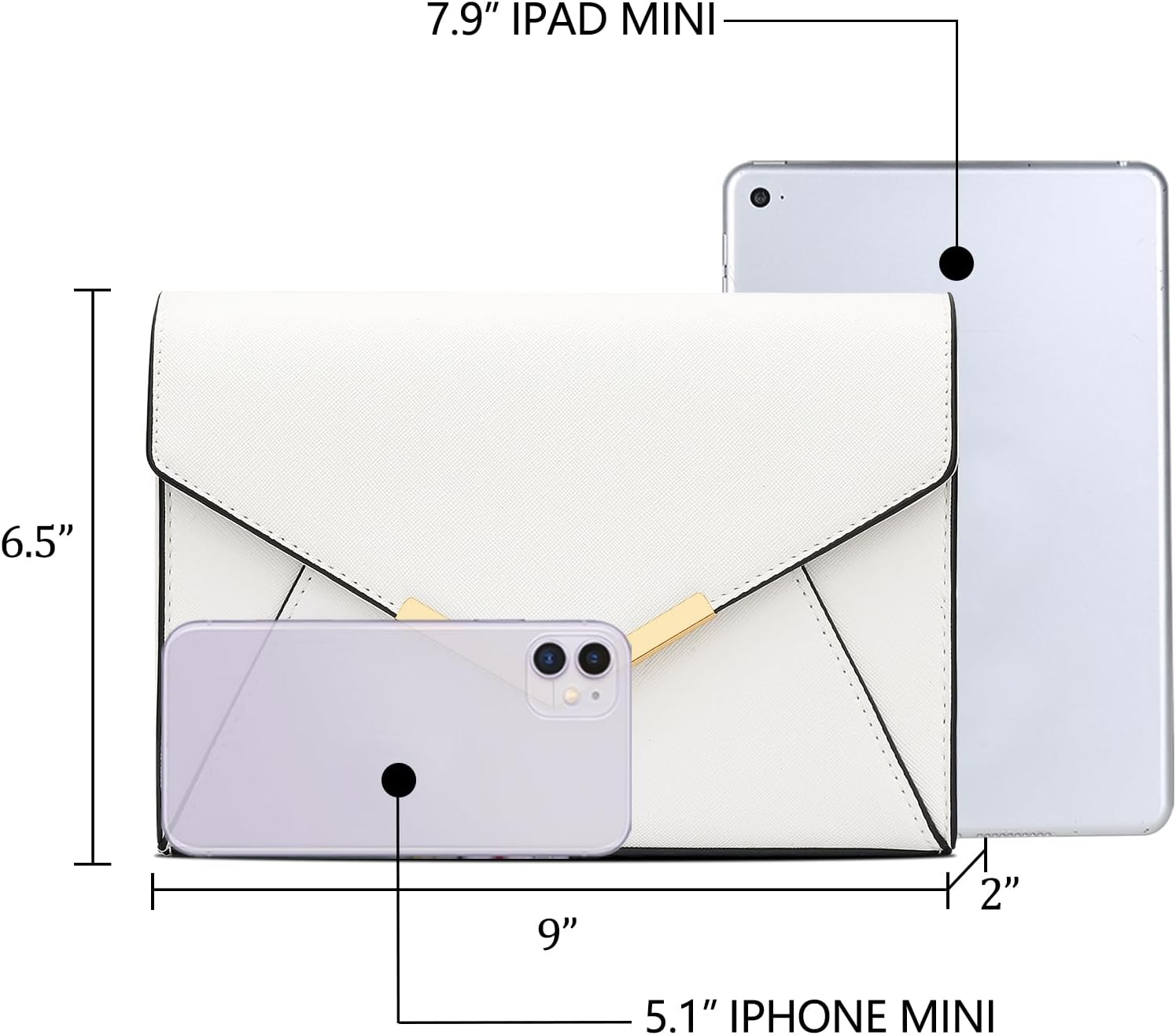 Faux Leather Envelope Clutch