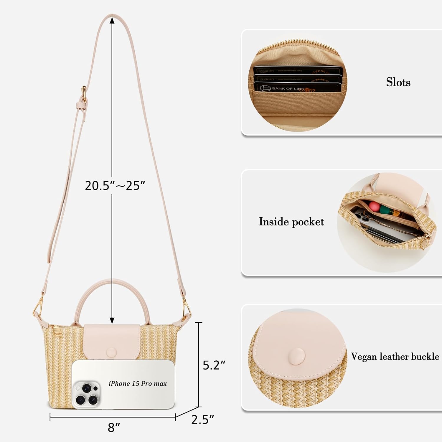 Mini Straw Woven Crossbody Bag