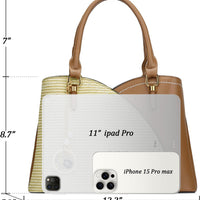 Triple-Compartment Satchel Handbag