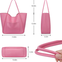 Large Vegan Leather Tote Bag