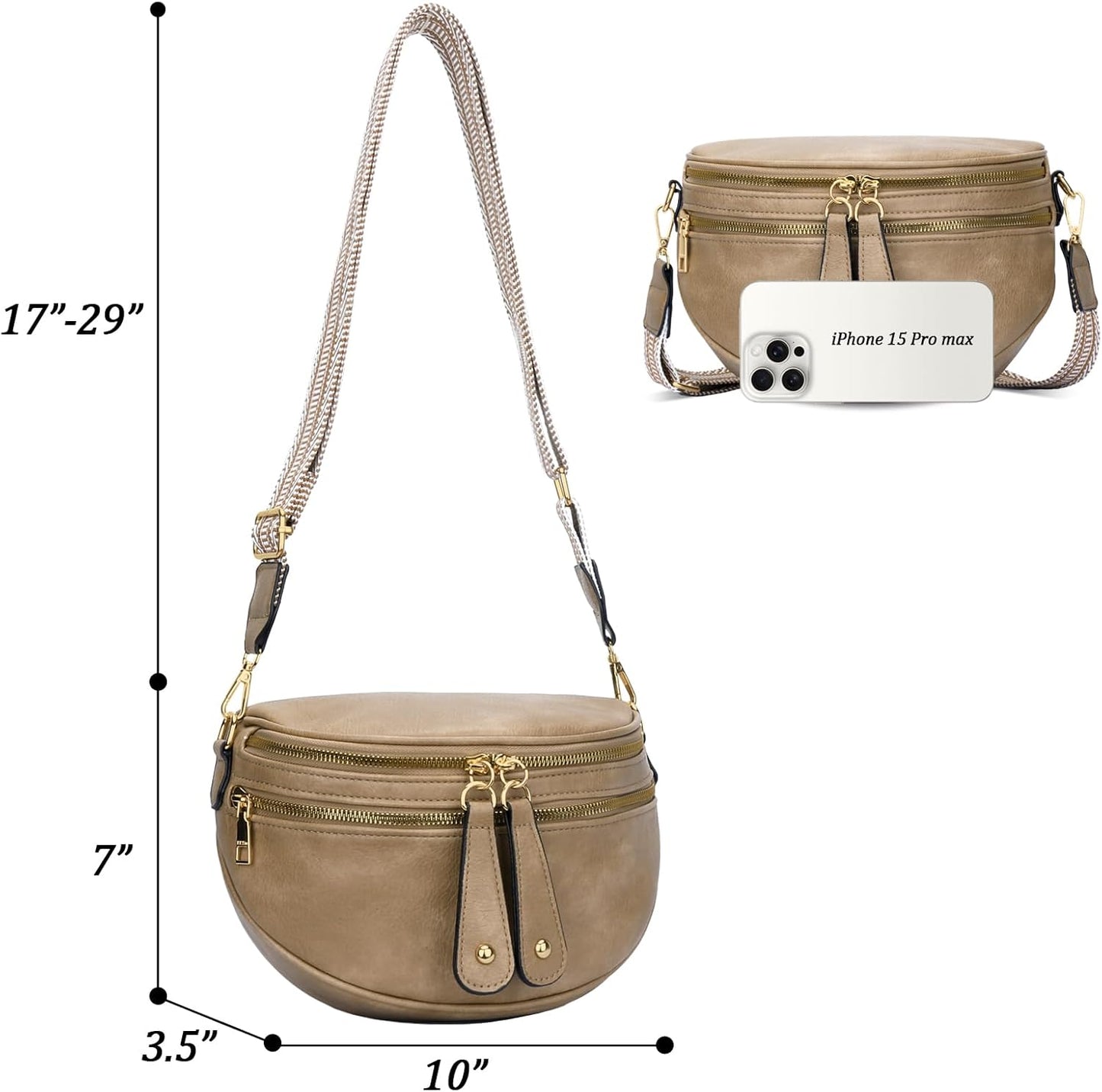 Trendy Leather Sling Crossbody Bag