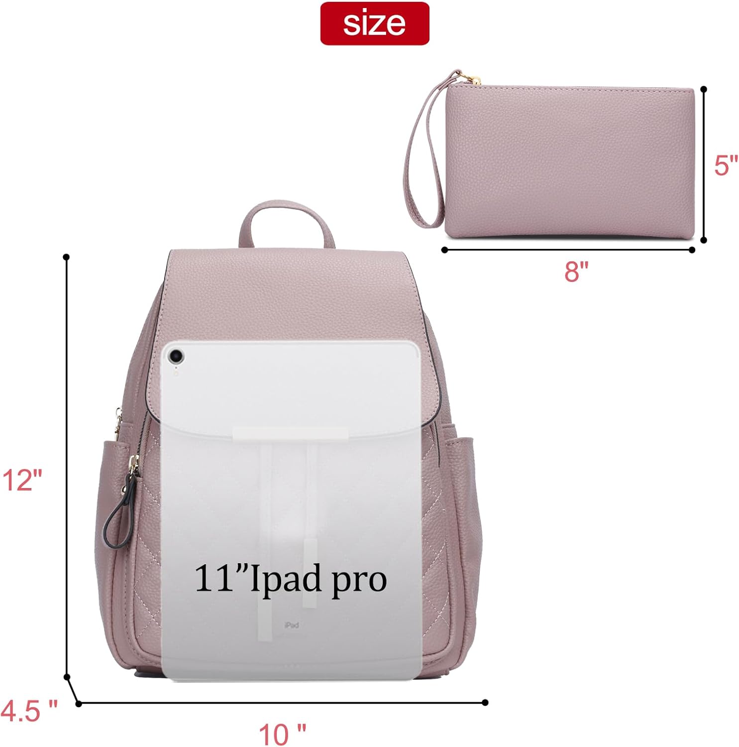 Quilted Leather Backpack Purse