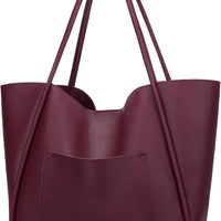 Large Vegan Leather Tote Bag