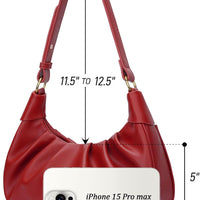 Crescent Ruched Shoulder Bag