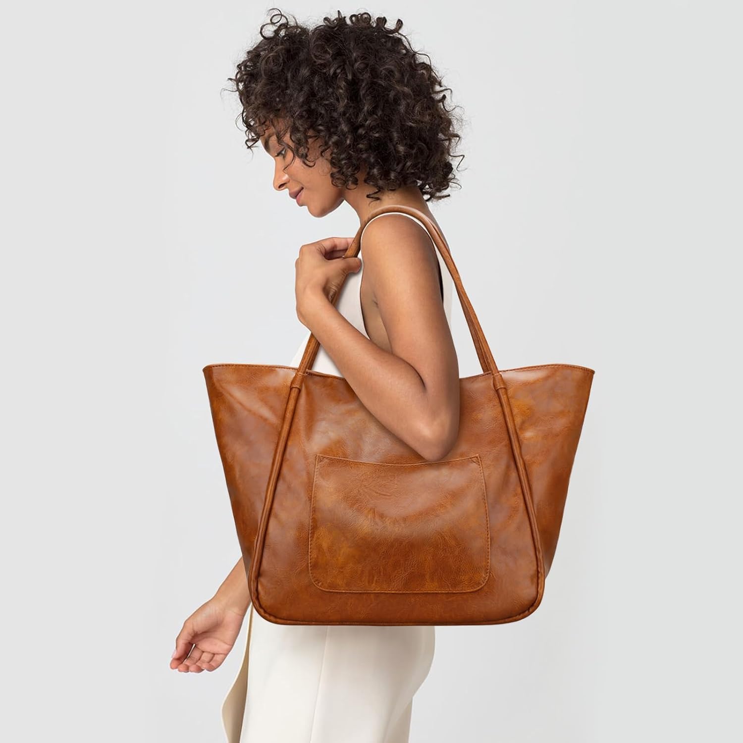 Large Leather Travel Tote Bag