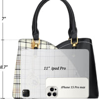 Triple-Compartment Satchel Handbag